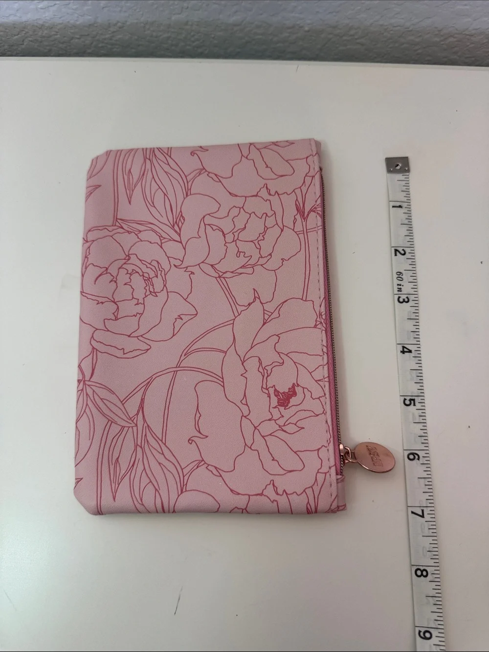 Pink Floral Zip Pouch Clutch - Picture 3 of 4